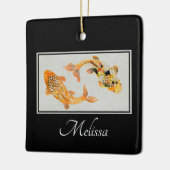 Stylish Gold Koi Fish Keramisch Ornament (Links)