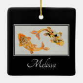 Stylish Gold Koi Fish Keramisch Ornament (Achterkant)