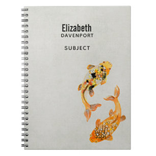 Stylish Gold Koi Fish Notitieboek