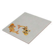 Stylish Gold Koi Fish Tegeltje (Zijkant)