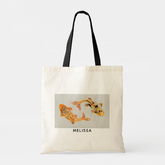 Stylish Gold Koi Fish Tote Bag (Achterkant)