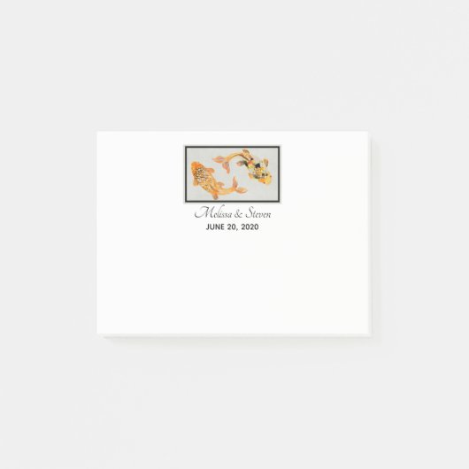 Stylish Gold Koi Fish Wedding Event Post-it® Notes (Voorkant)