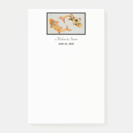 Stylish Gold Koi Fish Wedding Event Post-it® Notes (Voorkant)