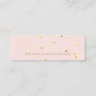Stylish Gold Polka Pattern Pink Mini Visitekaartje