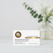 Stylish Gold Tab On White Layer Visitekaartje (Staand voorkant)