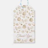 Stylish Gold White Seashells Pattern Cadeaulabel (Voorkant)