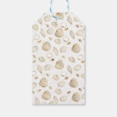 Stylish Gold White Seashells Pattern Cadeaulabel (Achterkant)