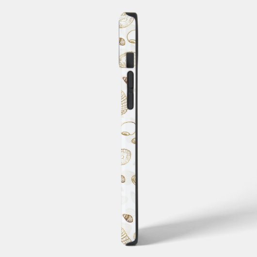 Stylish Gold White Seashells Pattern Case-Mate iPhone Case (Achterkant / Links)