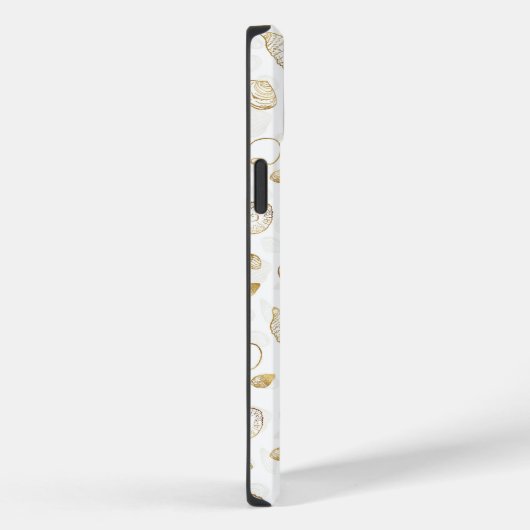 Stylish Gold White Seashells Pattern Case-Mate iPhone Case (Achterkant / Rechts)