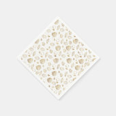 Stylish Gold White Seashells Pattern Servet (Hoek)