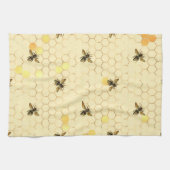 Stylish Gold Yellow bees Honeycomb Theedoek (Horizontaal)