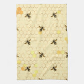 Stylish Gold Yellow bees Honeycomb Theedoek (Verticaal)
