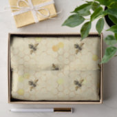 Stylish Gold Yellow bees Honeycomb Tissuepapier (Geschenk)