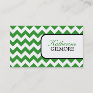 Stylish Green Chevron Visitekaartjes