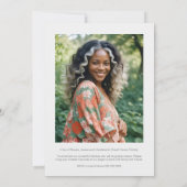 Stylish Greenery Frame Photo Funeral Invitation Kaart (Achterkant)