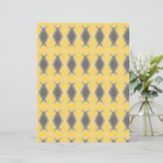 Stylish Grey Diamonds on Yellow scrapbook paper (Staand voorkant)