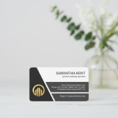 Stylish Grey Trapezium Layers Business Owner Visitekaartje (Staand voorkant)