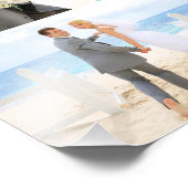 Stylish Grid Blue Square Monogram 4 Fotobruiloft Foto Afdruk (Hoek)