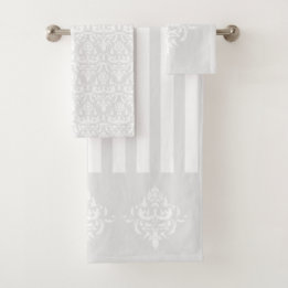 Stylish gris clair Elegant Damask Pattern strié
