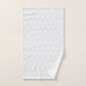 Stylish gris clair Elegant Damask Pattern strié (Serviette à main)