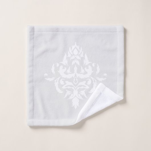 Stylish gris clair Elegant Damask Pattern strié (Gant de toilette)