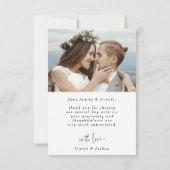 Stylish Hand Lettered Wedding 2 Foto Bedankkaart (Achterkant)
