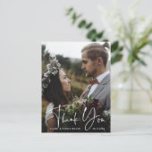 Stylish Hand Lettered Wedding 2 Foto Hartelijk dan Briefkaart (Staand voorkant)