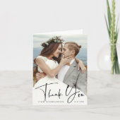 Stylish Hand Lettered Wedding 2 Foto Hartelijk dan Kaart (Voorkant)