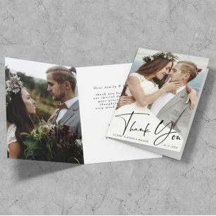 Stylish Hand Lettered Wedding 2 Foto Hartelijk dan Kaart