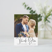 Stylish Hand Lettered Wedding Foto Hartelijk dank Briefkaart (Staand voorkant)
