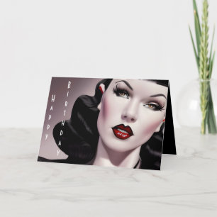 Stylish Happy Birthday Gothic Girl Birthday Kaart