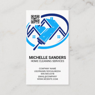 Stylish Home Cleaning Services Logo Visitekaartje