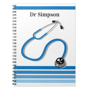 Stylish Hospital Doctor of Nurse Blue Stethoscoop Notitieboek