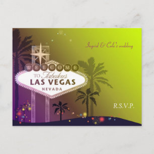 Stylish Las Vegas Nevada Wedding RSVP Uitnodiging Briefkaart