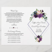 Stylish Lavender Navy Blue Floral Bloom Program (Voorkant)