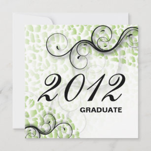 Stylish Leopard 2012 Afstudeerder Notice Uitnodigi Kaart