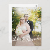 Stylish Light Modern Script Love Thanks Carte post (Devant / Derrière)