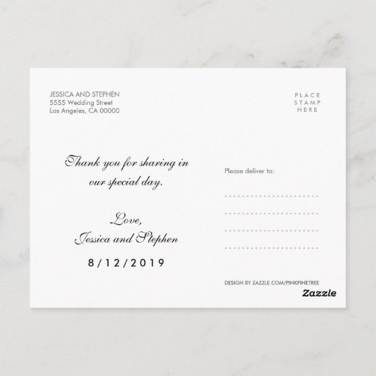 Stylish Light Modern Script Love Thanks Carte post (Dos)