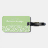 Stylish Lime Green Girly Tropical Spring Flowers Bagagelabel (Achterkant horizontaal)