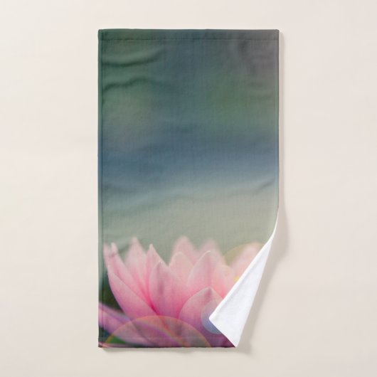 Stylish Lotus Flower Landscape, Zen Bad Handdoek (Handdoek)