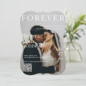 Stylish Magazine Style Qr Code Wedding Invitation (Debout devant)