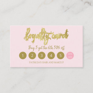 Stylish Makeup Artist Hair Salon 5 Loyalty Card Visitekaartje