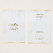 Stylish Marble Gold Typography Script Name Luxury Visitekaartje (Voorkant /achterkant)