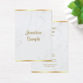 Stylish Marble Gold Typography Script Name Luxury Visitekaartje (Bureau)