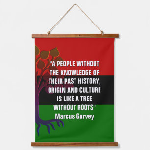 Stylish Marcus Garvey TREE ZONDER ROOTS Hangend Wandkleed