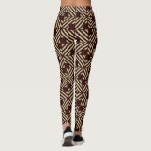 Stylish maroon geometric maze leggings (Dos)