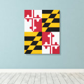 Stylish Maryland State Flag Decor Canvas Afdruk (Insitu (Houten vloer))