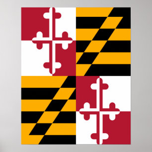 Stylish Maryland State Flag Decor Poster