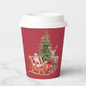 Stylish Merry Christmas Modern Holiday Pattern Cup Papieren Bekers (Achterkant)