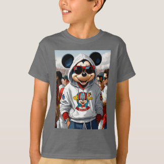 "Stylish Mickey: The White Hoodie Chronicles" T-shirt